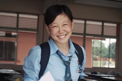 She was happy in school.